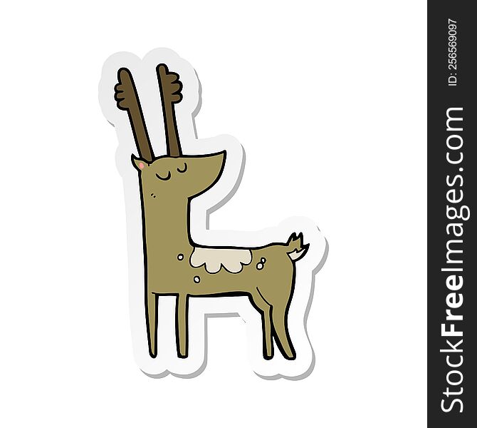 sticker of a cartoon deer