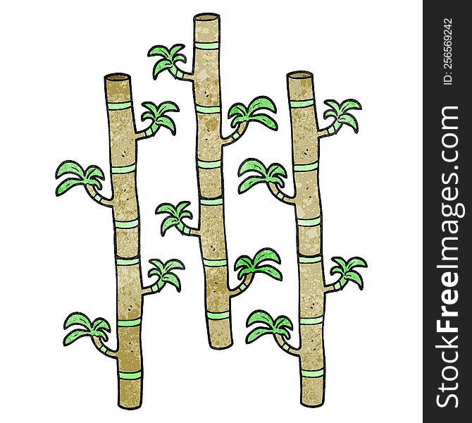 freehand drawn texture cartoon bamboo