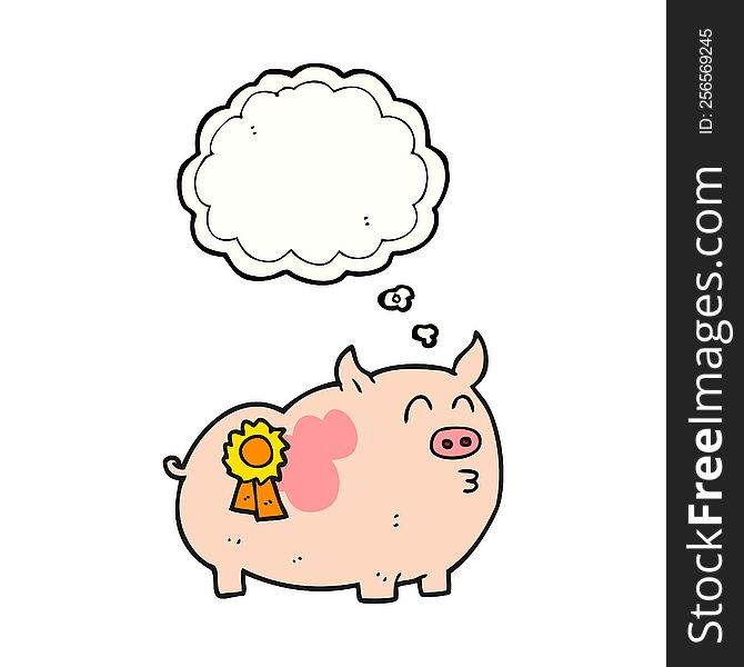 Thought Bubble Cartoon Prize Winning Pig