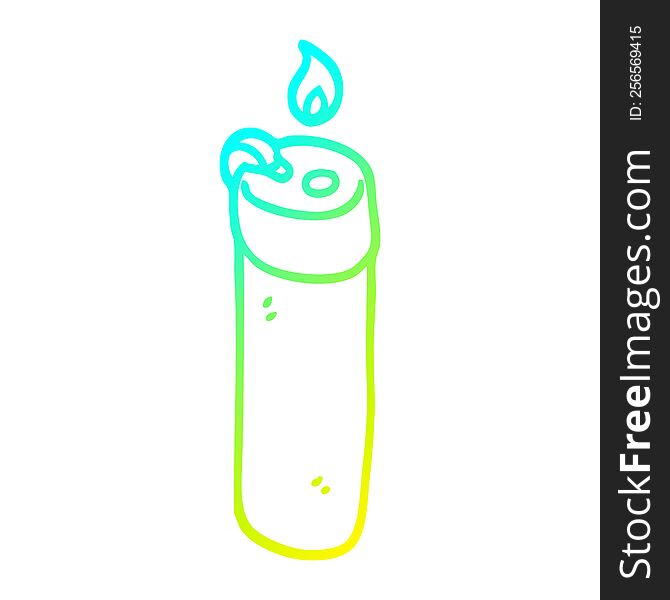 cold gradient line drawing of a cartoon disposable lighter