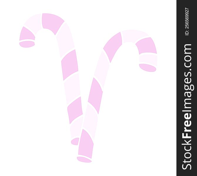 cartoon doodle pink candy cane