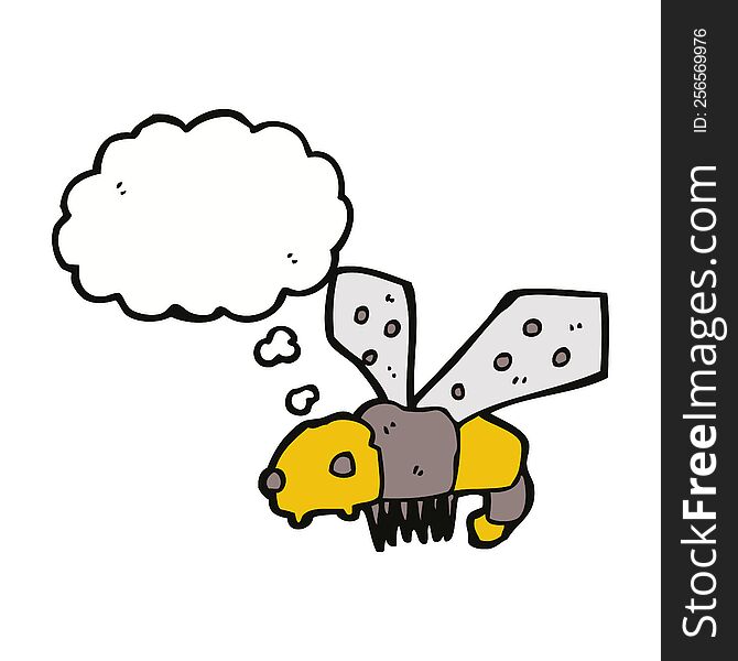 Cartoon Bee With Thought Bubble