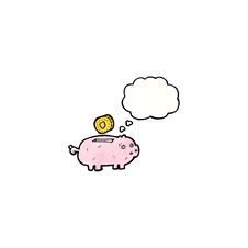 Cartoon Piggy Bank Stock Photo