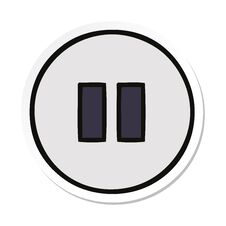 Sticker Of A Cute Cartoon Pause Button Royalty Free Stock Photography