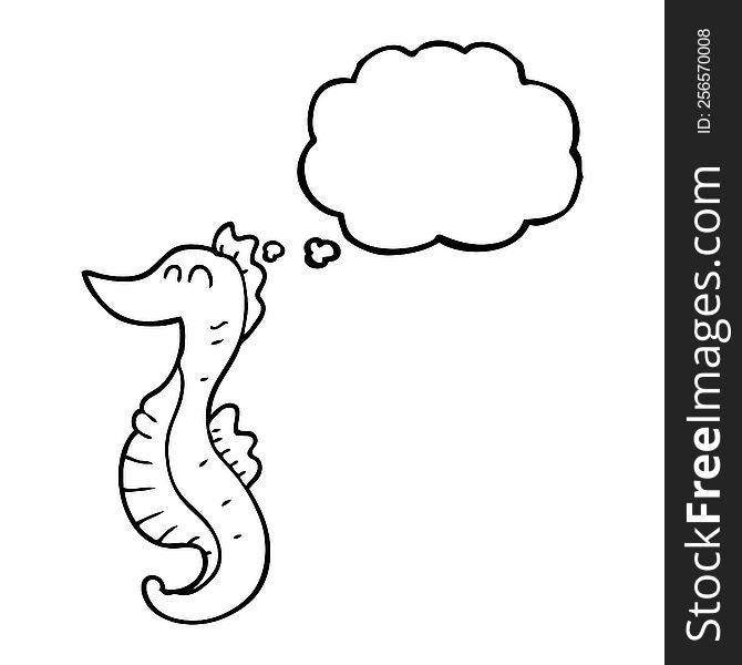 thought bubble cartoon seahorse