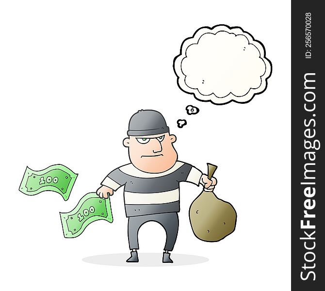 Thought Bubble Cartoon Bank Robber