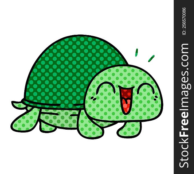 quirky comic book style cartoon turtle