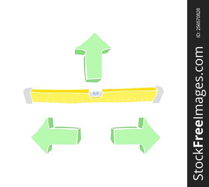 Flat Color Illustration Of A Cartoon Straight Level