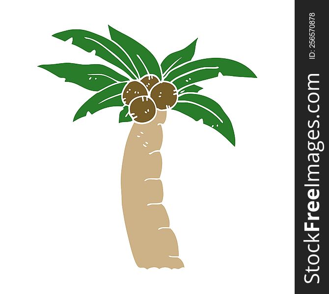 flat color style cartoon palm tree