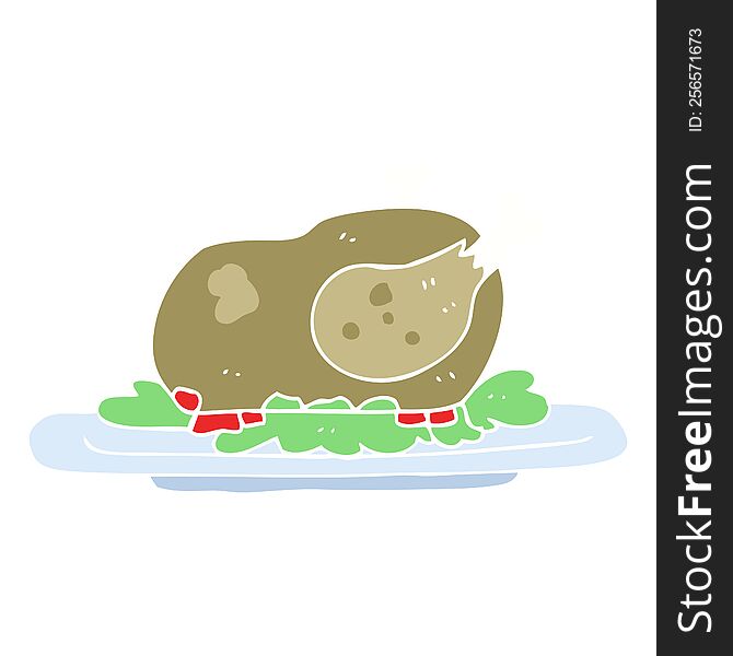flat color illustration of cooked turkey. flat color illustration of cooked turkey