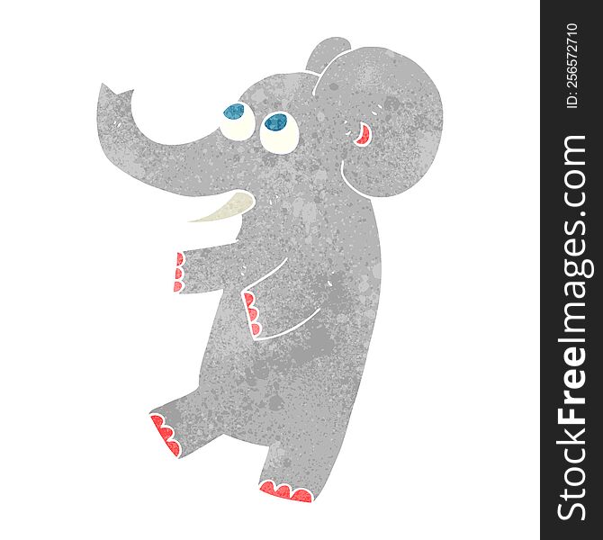 Retro Cartoon Cute Elephant