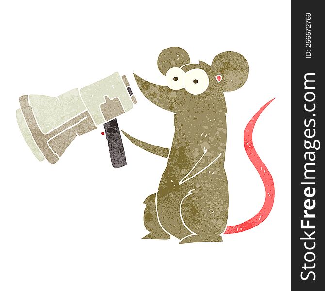 Retro Cartoon Mouse With Megaphone