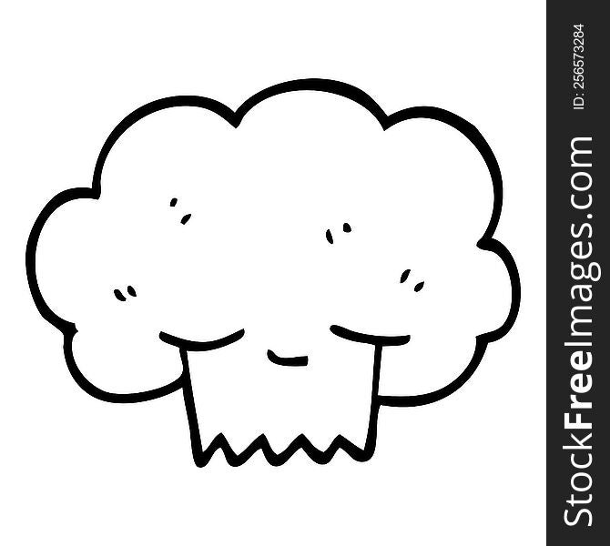 black and white cartoon explosion cloud