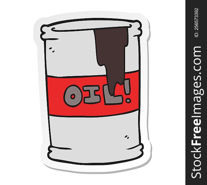 sticker of a cartoon oil drum