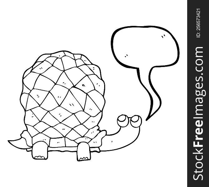 Speech Bubble Cartoon Tortoise