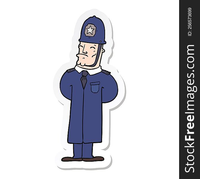 sticker of a cartoon policeman