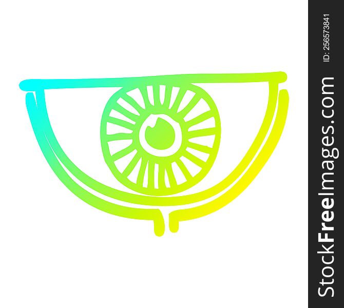 Cold Gradient Line Drawing Cartoon Eye Symbol