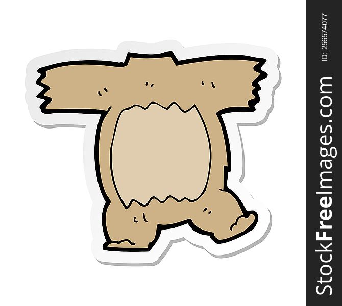 sticker of a cartoon teddy bear body (mix and match cartoons