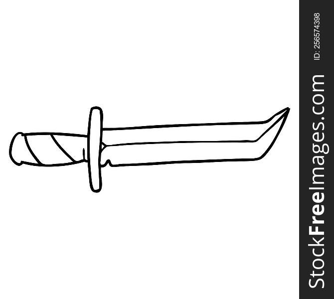 hand drawn line drawing doodle of a short dagger