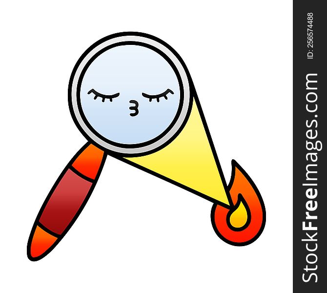 Gradient Shaded Cartoon Magnifying Glass