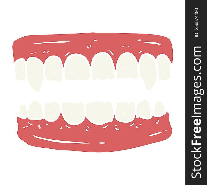 flat color style cartoon vampire teeth