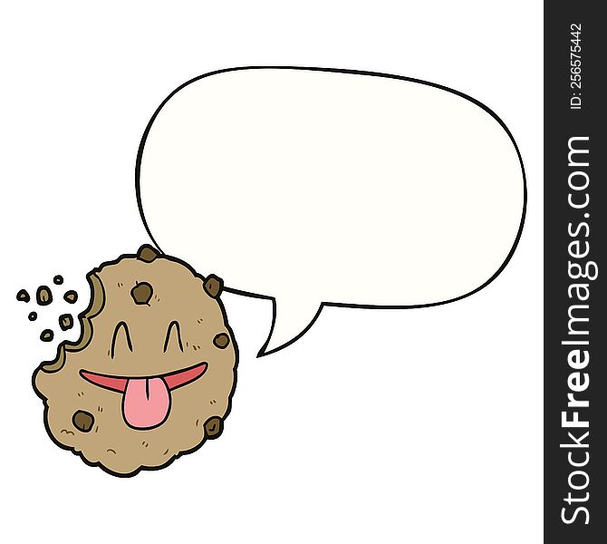 Cartoon Cookie And Speech Bubble