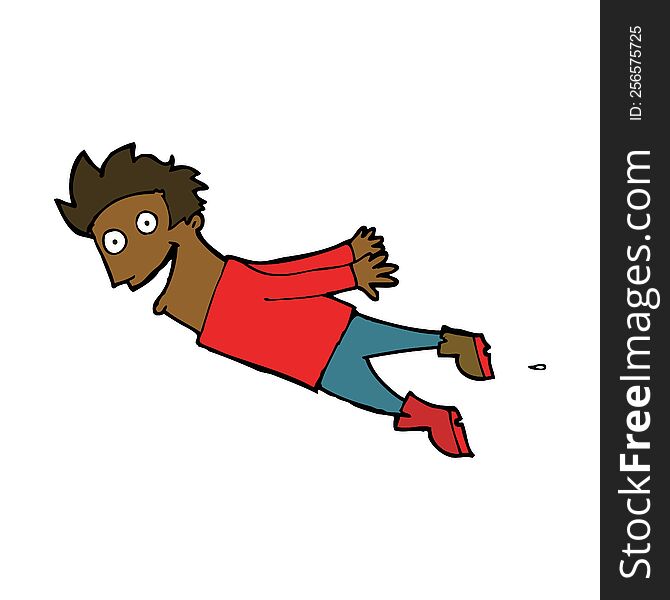 Cartoon Drenched Man Flying