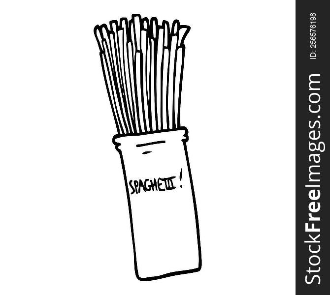 line drawing cartoon  jar of spaghetti