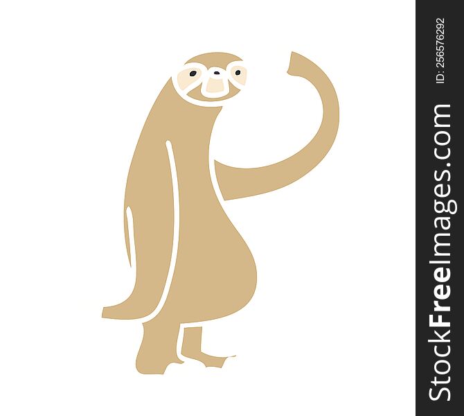 hand drawn quirky cartoon sloth. hand drawn quirky cartoon sloth