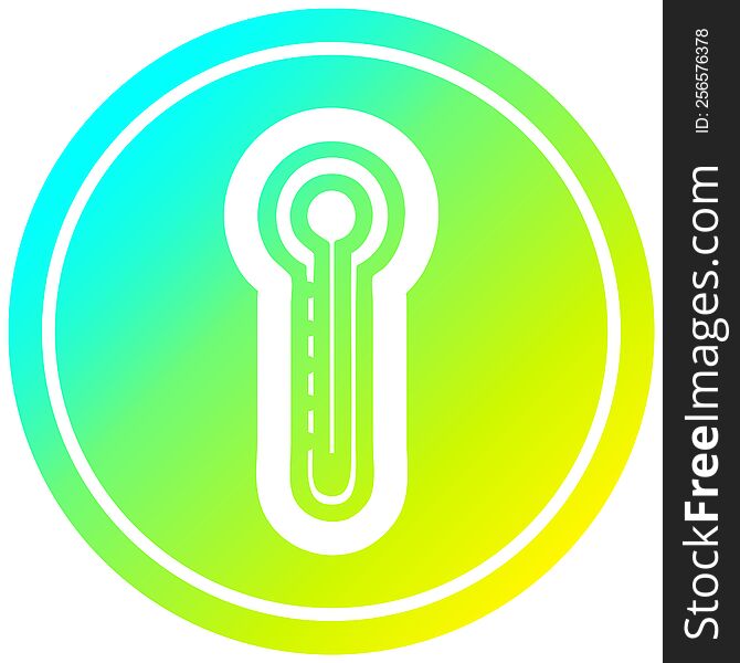 glass thermometer circular icon with cool gradient finish. glass thermometer circular icon with cool gradient finish