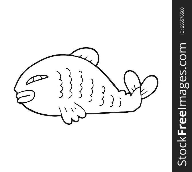 Black And White Cartoon Fish