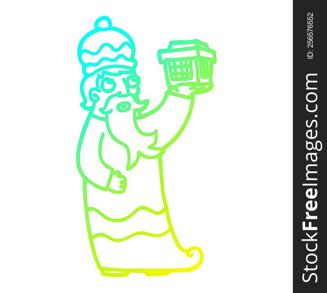 Cold Gradient Line Drawing One Of The Three Wise Men Cartoon