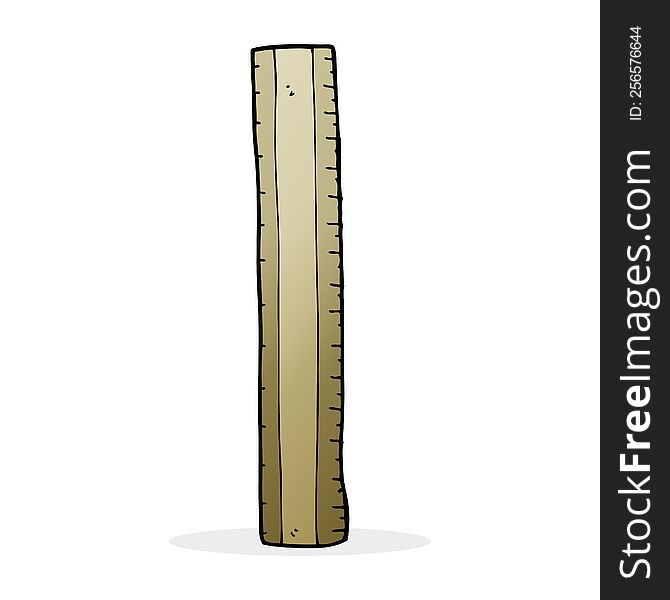 cartoon wooden ruler