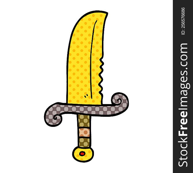 Cartoon Doodle Jeweled Sword