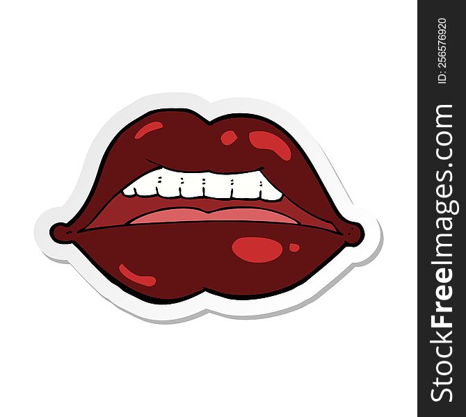 Sticker Of A Cartoon Sexy Halloween Lips Symbol