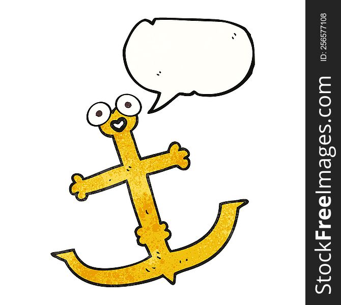 freehand speech bubble textured cartoon anchor