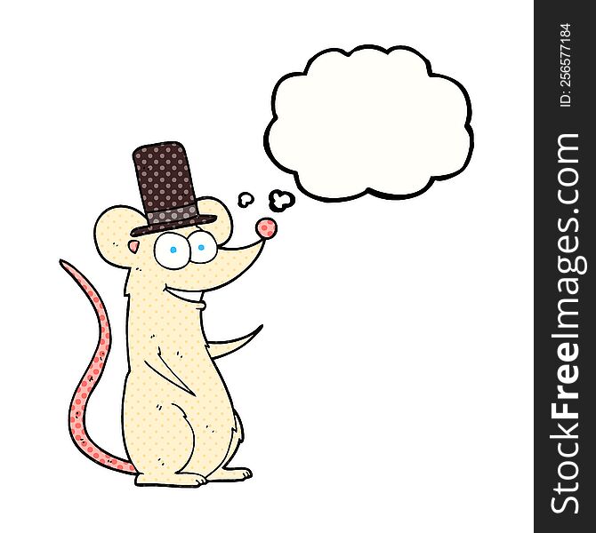 Thought Bubble Cartoon Mouse In Top Hat
