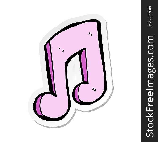 sticker of a cartoon musical note