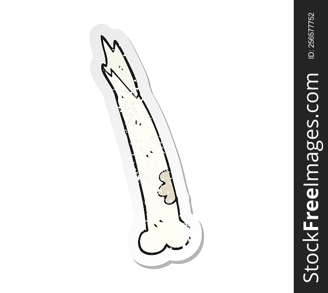 retro distressed sticker of a cartoon broken bone