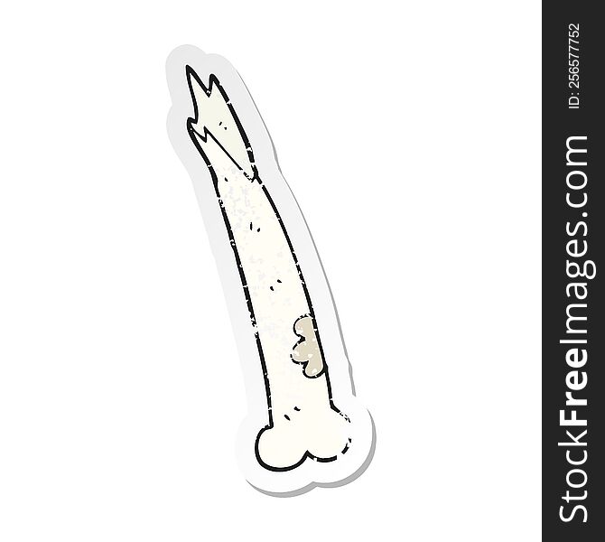 Retro Distressed Sticker Of A Cartoon Broken Bone