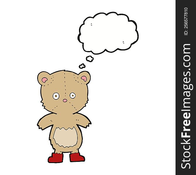 Cartoon Teddy Bear With Thought Bubble