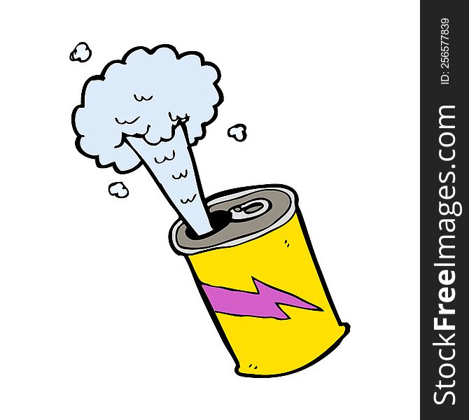 cartoon fizzing soda can