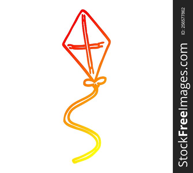 warm gradient line drawing of a cartoon kite