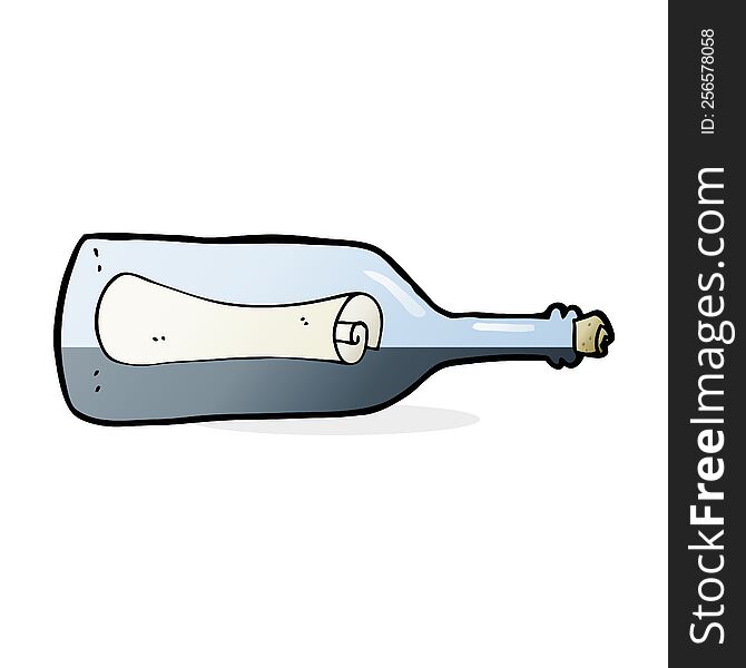 message in a bottle cartoon