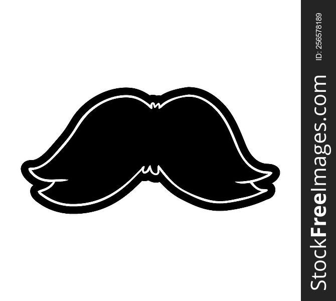 Cartoon Icon Drawing Of A Mans Moustache