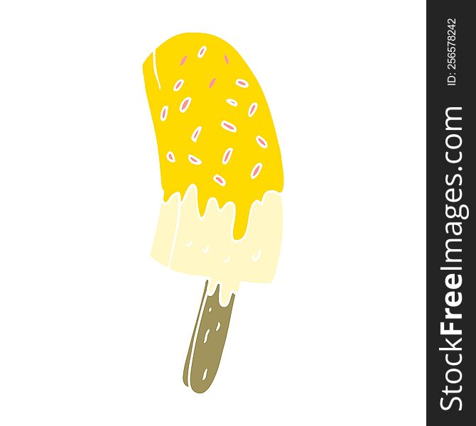 Flat Color Style Cartoon Ice Cream Lolly