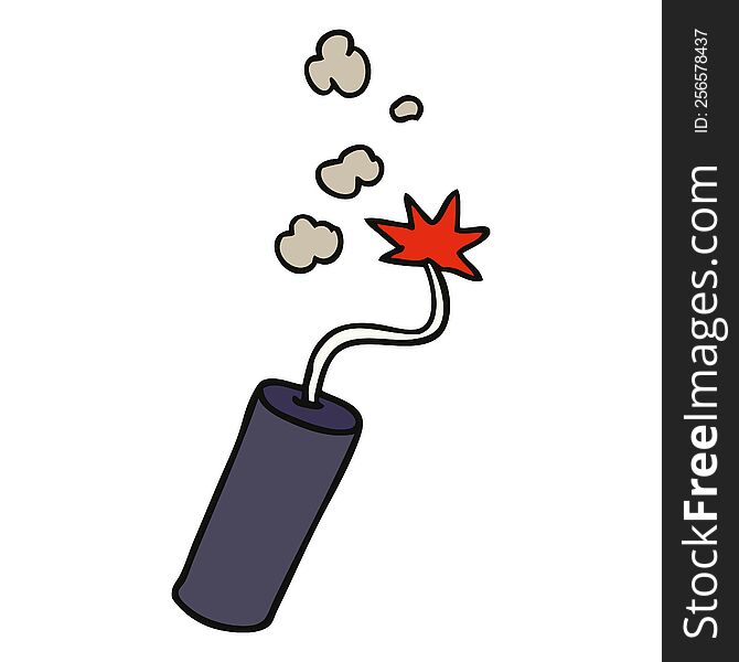 Cartoon Doodle Of A Lit Dynamite Stick