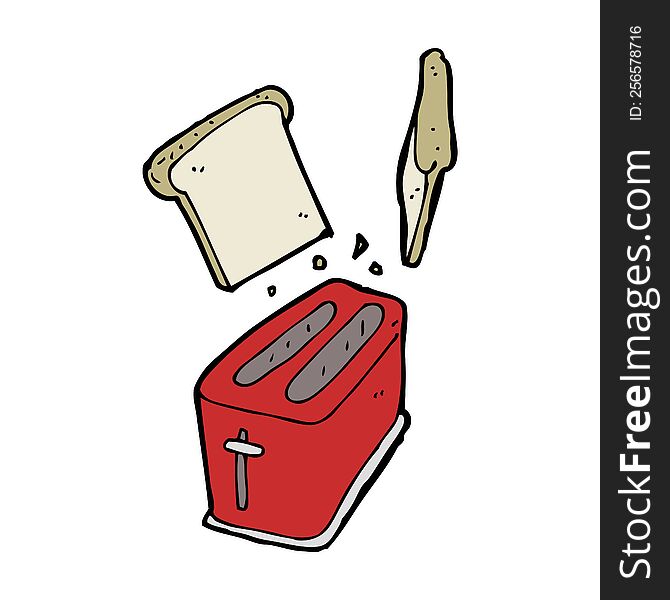 cartoon toaster spitting out bread