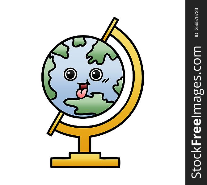 gradient shaded cartoon of a globe of the world