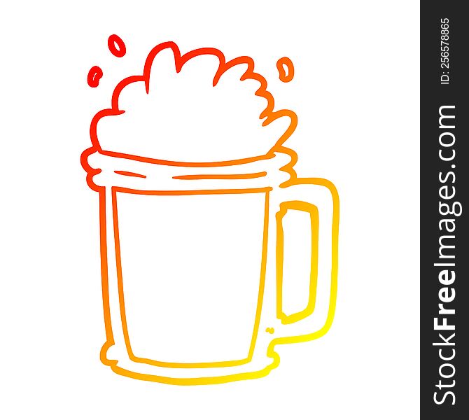 warm gradient line drawing of a pint of ale